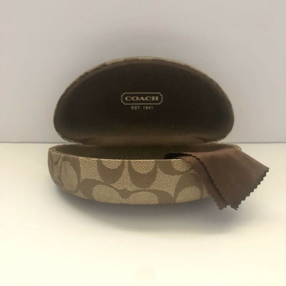 Coach Brown C Signature Sunglass Clamshell Case